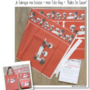 Set trousse tote bag kit brique